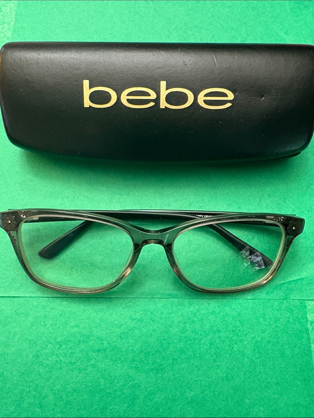 bebe Black/Gray Optical Glasses with Case